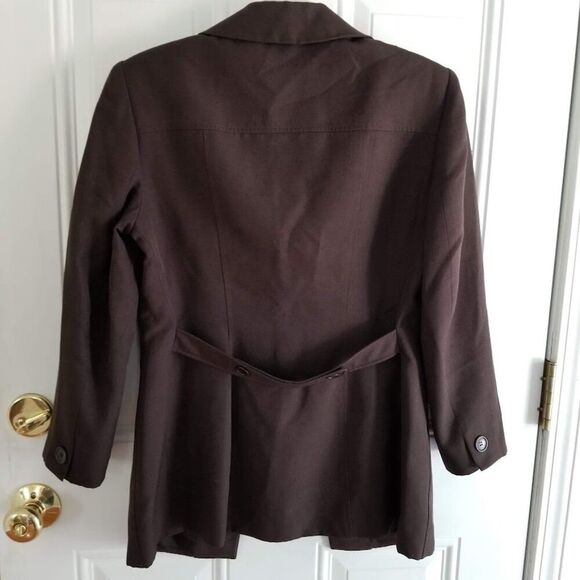 Tahari 100% Silk Jacket Brown Classic Blazer Sz 4 Small - Picture 2 of 12